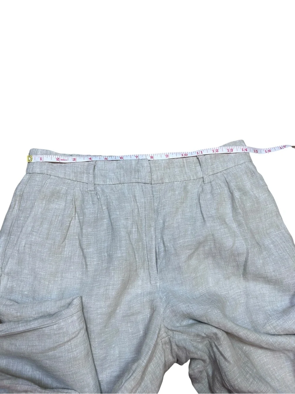 Quince 100% European Linen Pleated Trouser flax beige size 4 lagenlook coastal